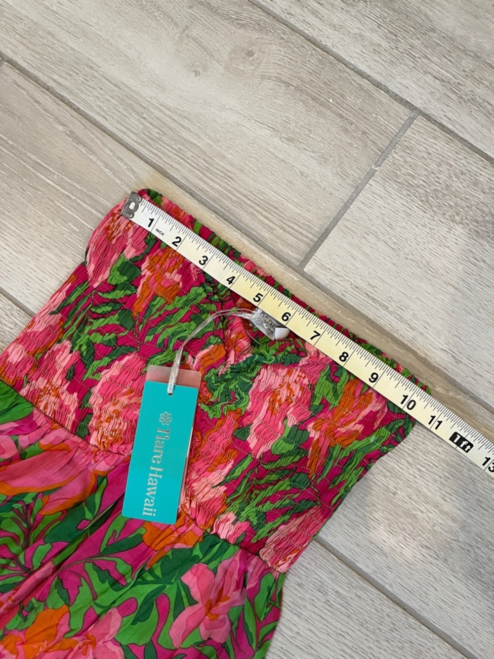 Tropical Floral Strapless Maxi Dress in Pink & Green-Tiare Hawaii-NWT - Picture 11 of 11
